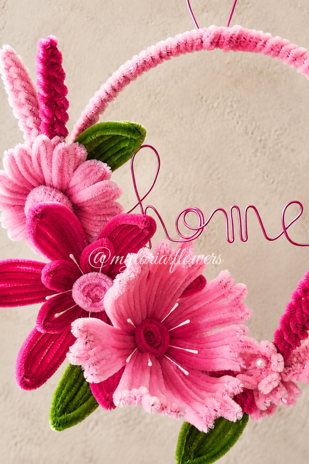 Décoration murale Cercle fleuri « Home » 🌸