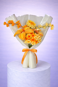 Bouquet éternel Alizée Jaune et Orange