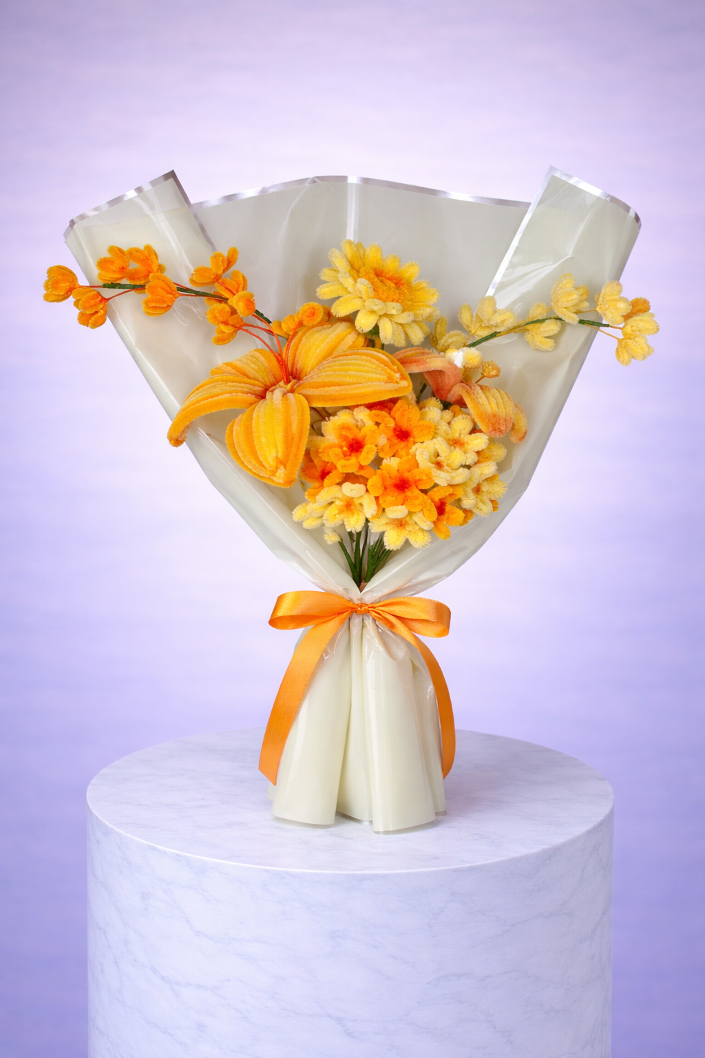 Bouquet éternel Alizée Jaune et Orange