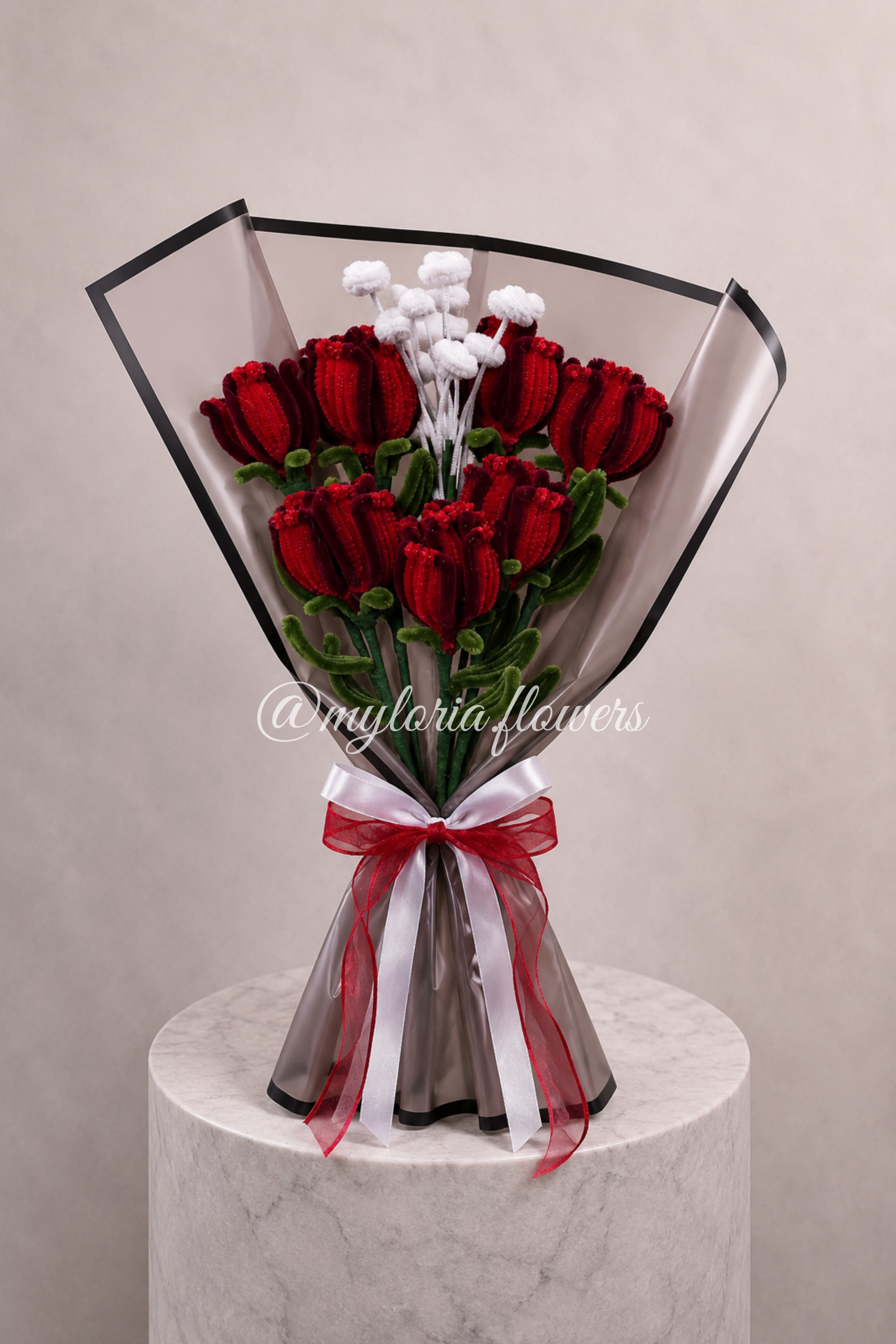 Bouquet de roses éternelles Rouges Bicolores