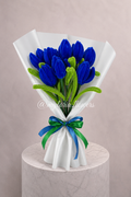 Bouquet éternel de 7 tulipes Bleu