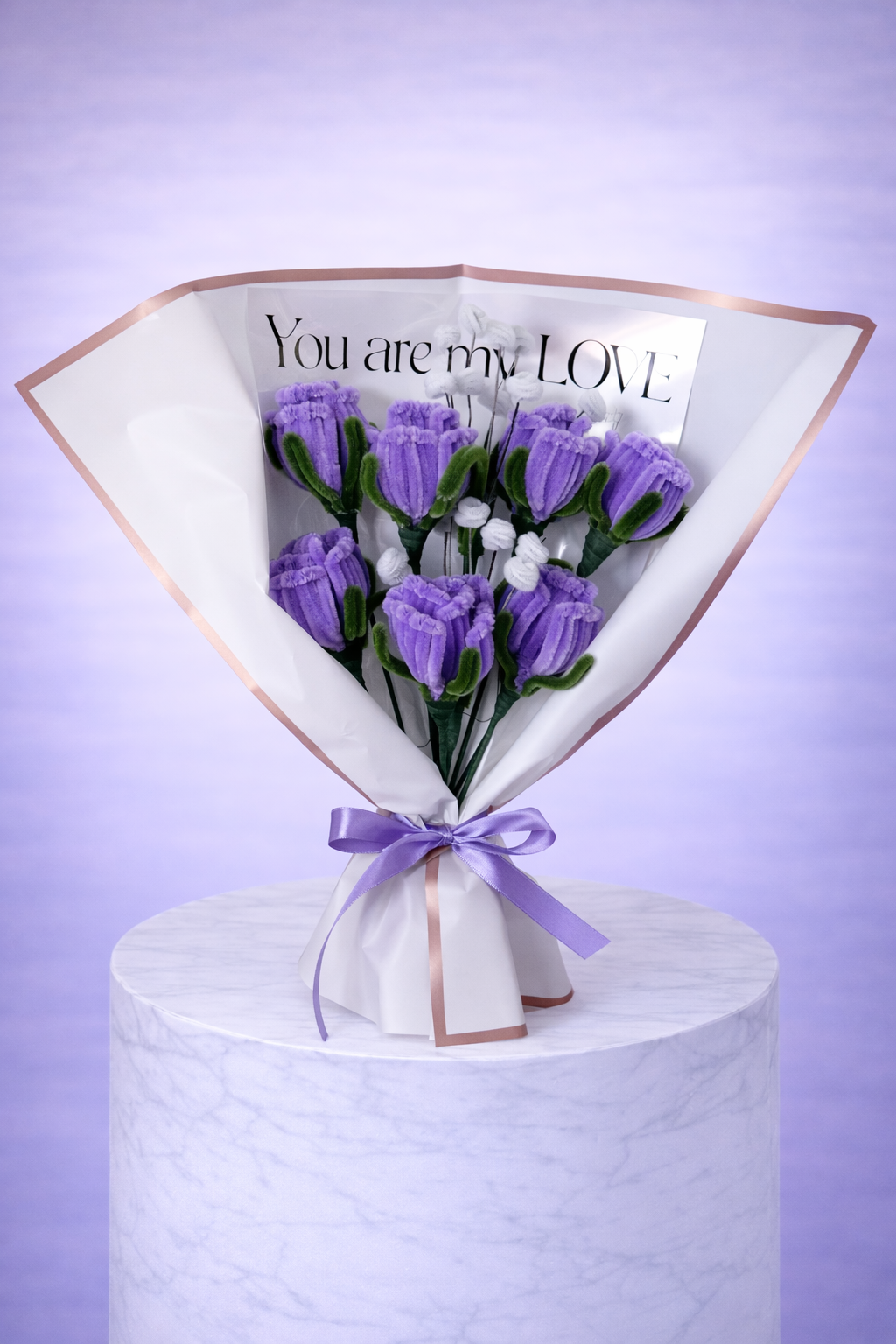 Bouquet éternel de 7 roses Violet
