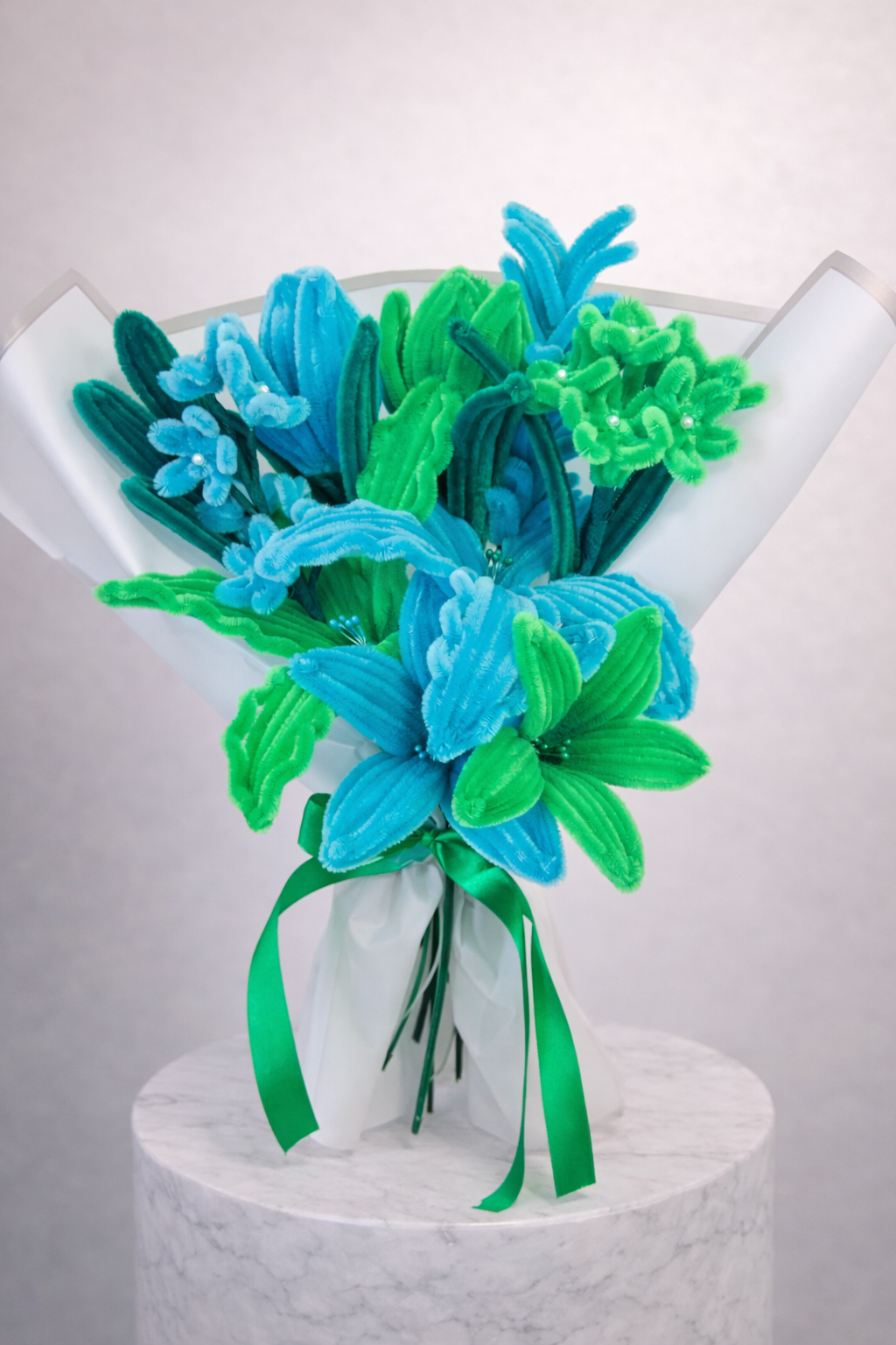 Bouquet éternel Julie Bleu et Vert