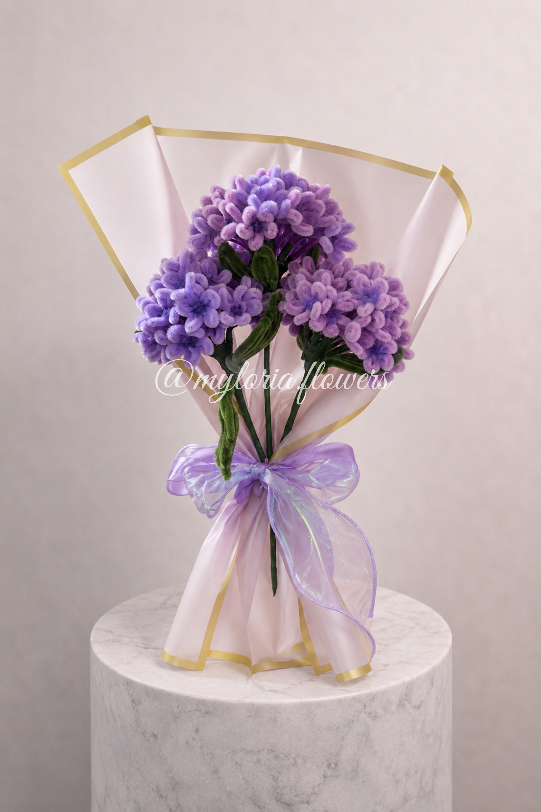 Bouquet éternel d'hortensias violet