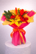Bouquet éternel Chloé Rouge et Jaune
