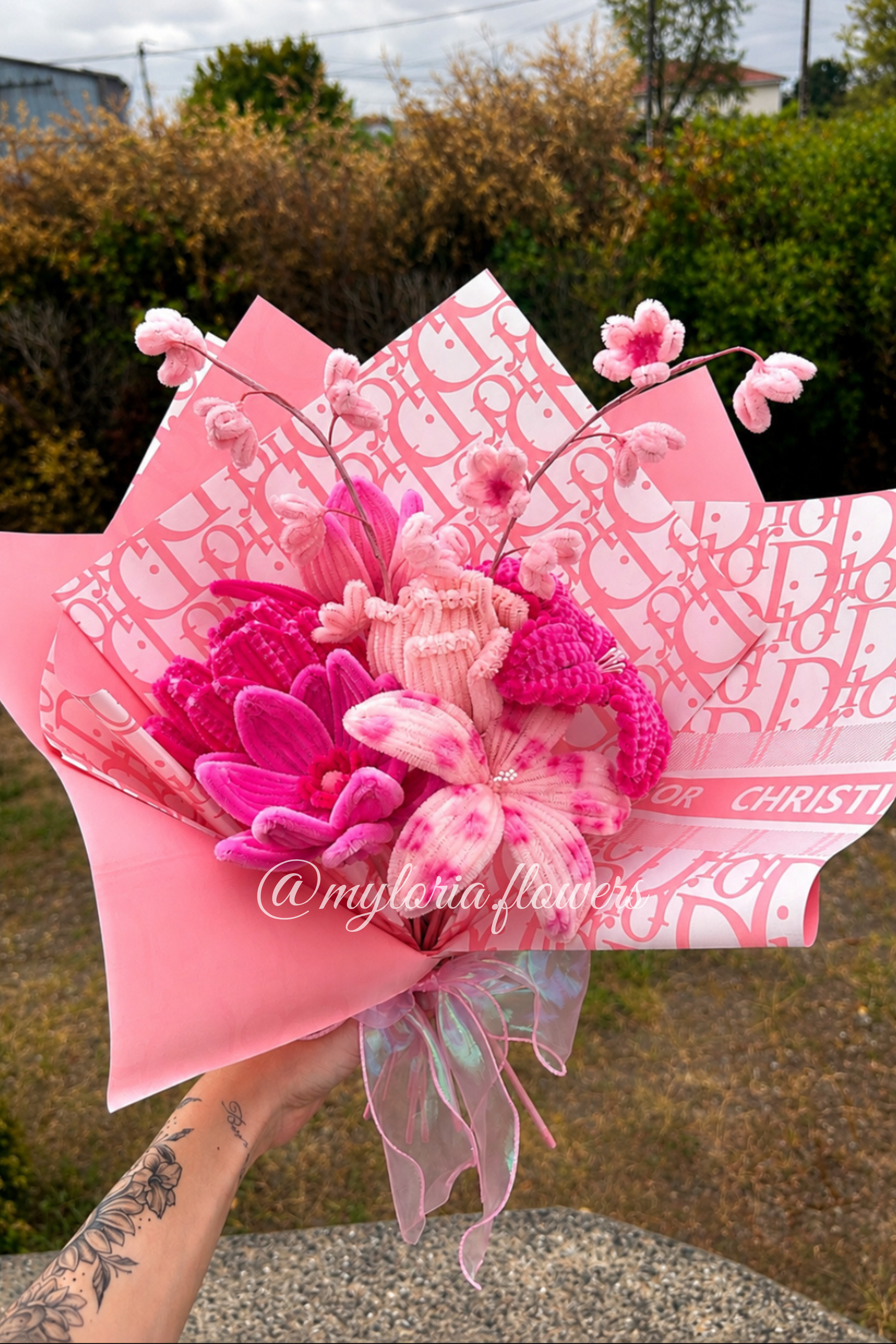 Bouquet Rose Poudré & Fuchsia 💗🌸