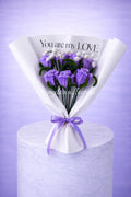 Bouquet éternel de 7 roses Violet