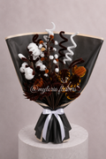 Bouquet de fleurs éternelles marron et blanc