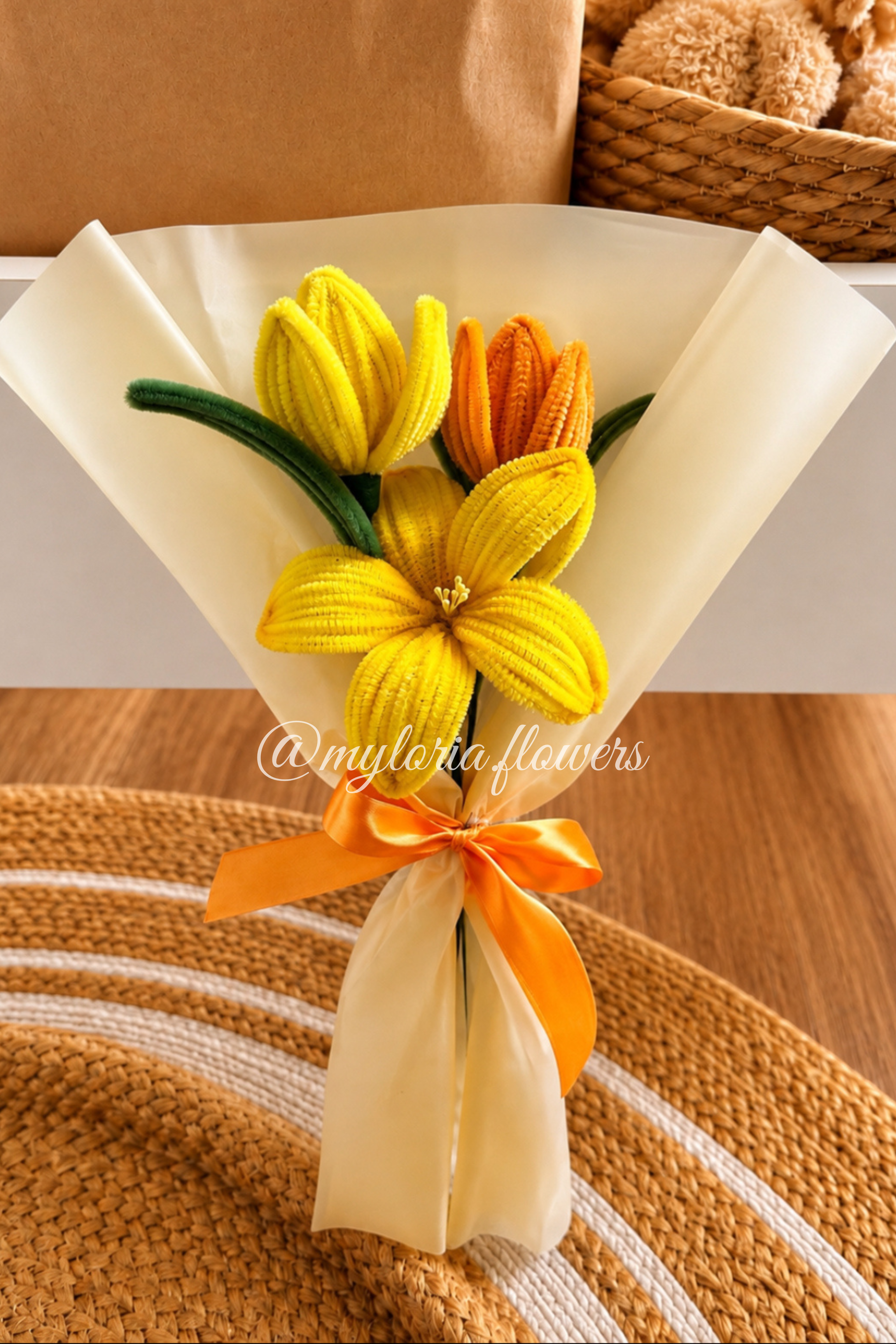Bouquet de fleurs éternelles jaunes