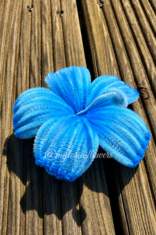 Barrette Hibiscus Bleu