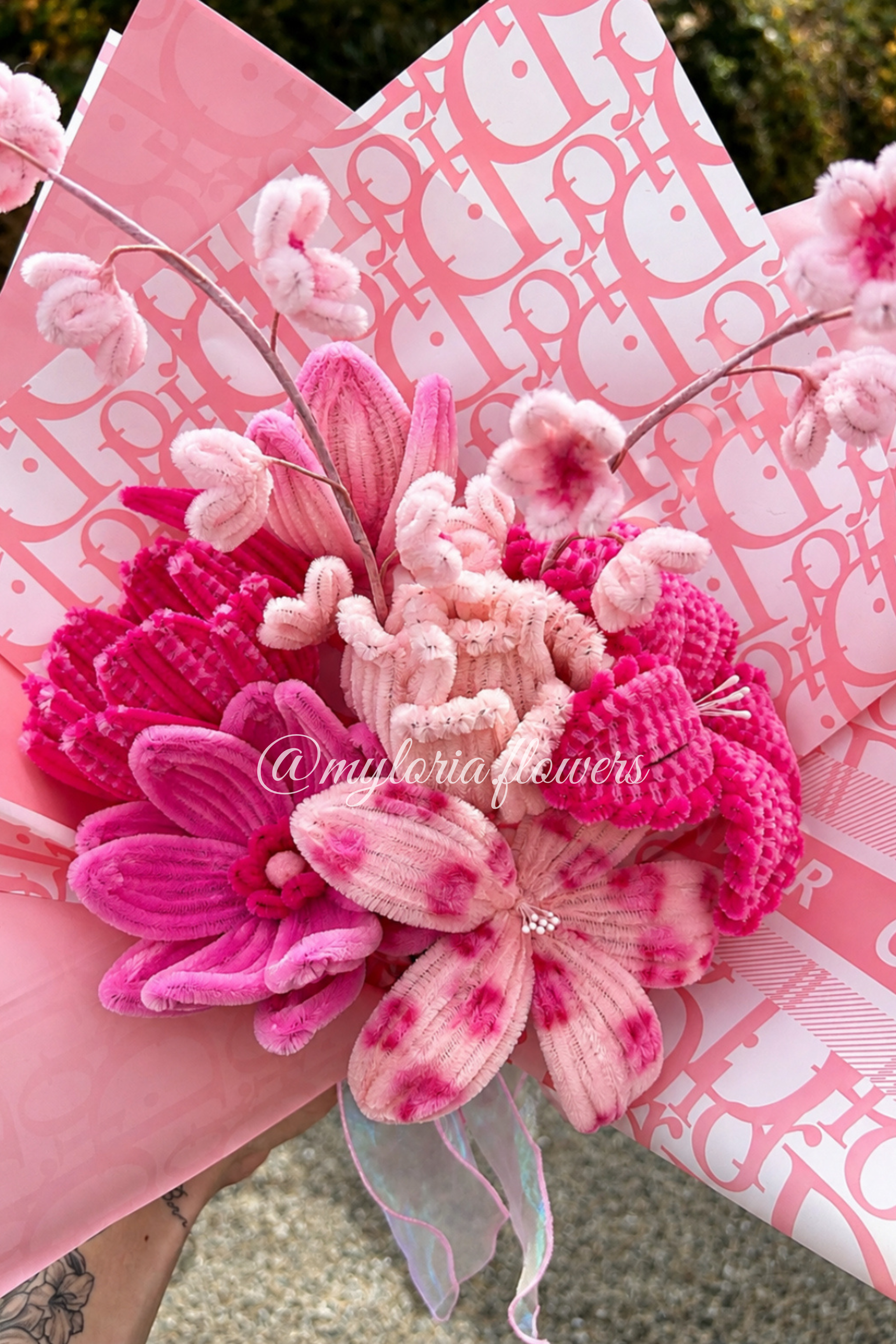 Bouquet Rose Poudré & Fuchsia 💗🌸