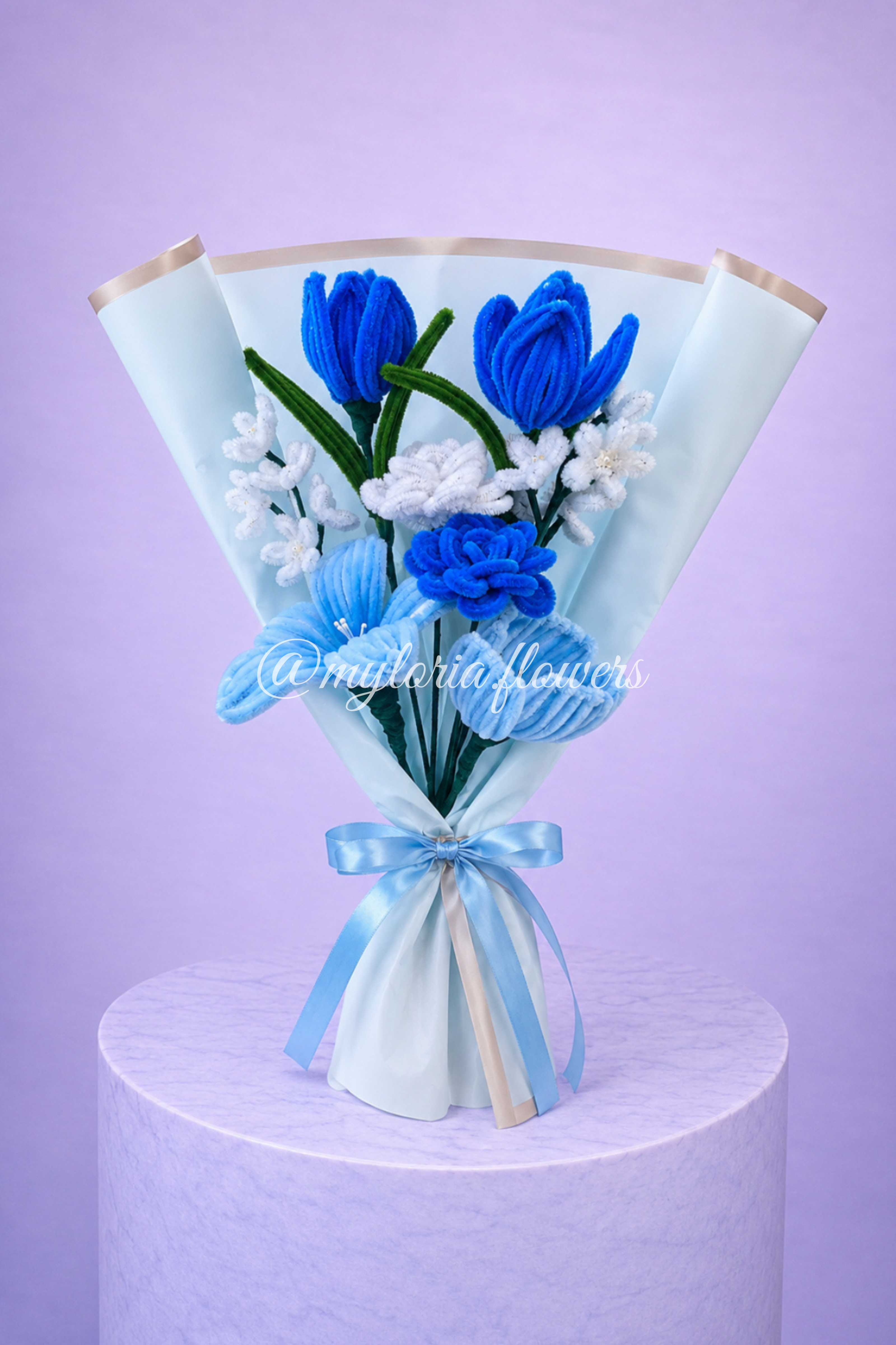 Bouquet éternel Bleu Sandra
