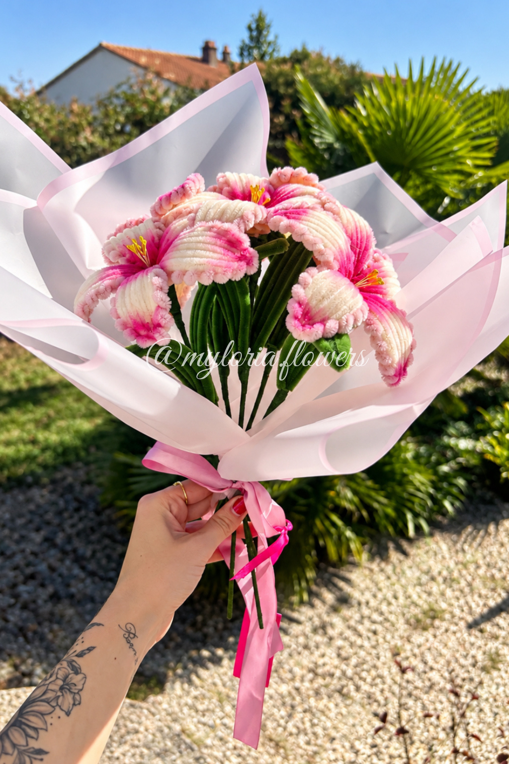 Bouquet de lys roses