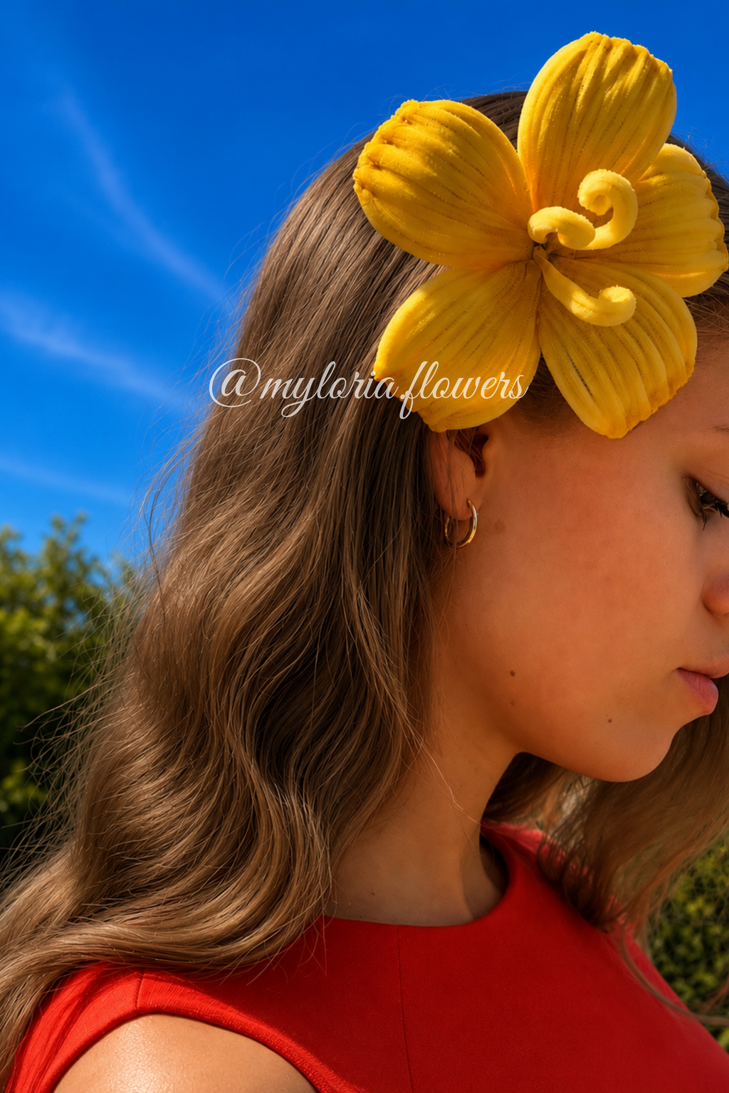 Barrette Hibiscus jaune