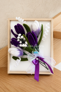 Cadre décoratif de tulipes violettes