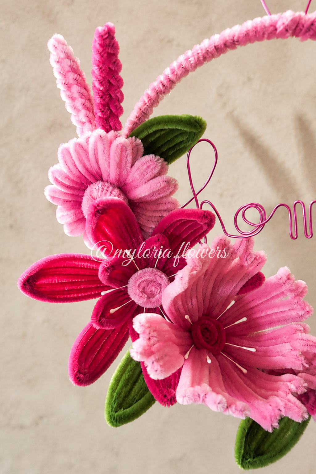 Décoration murale Cercle fleuri « Home » 🌸