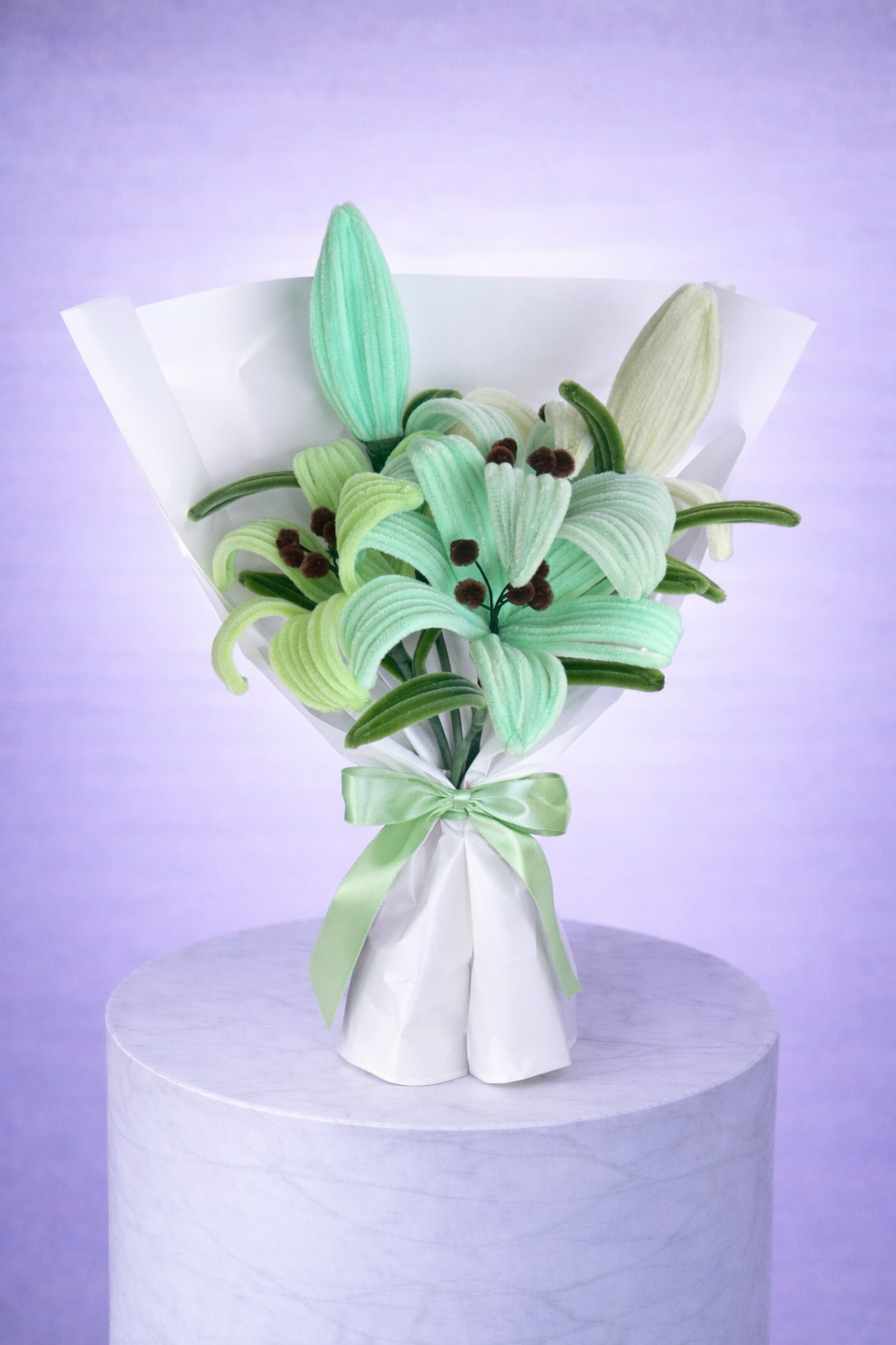 Bouquet éternel de lys vert