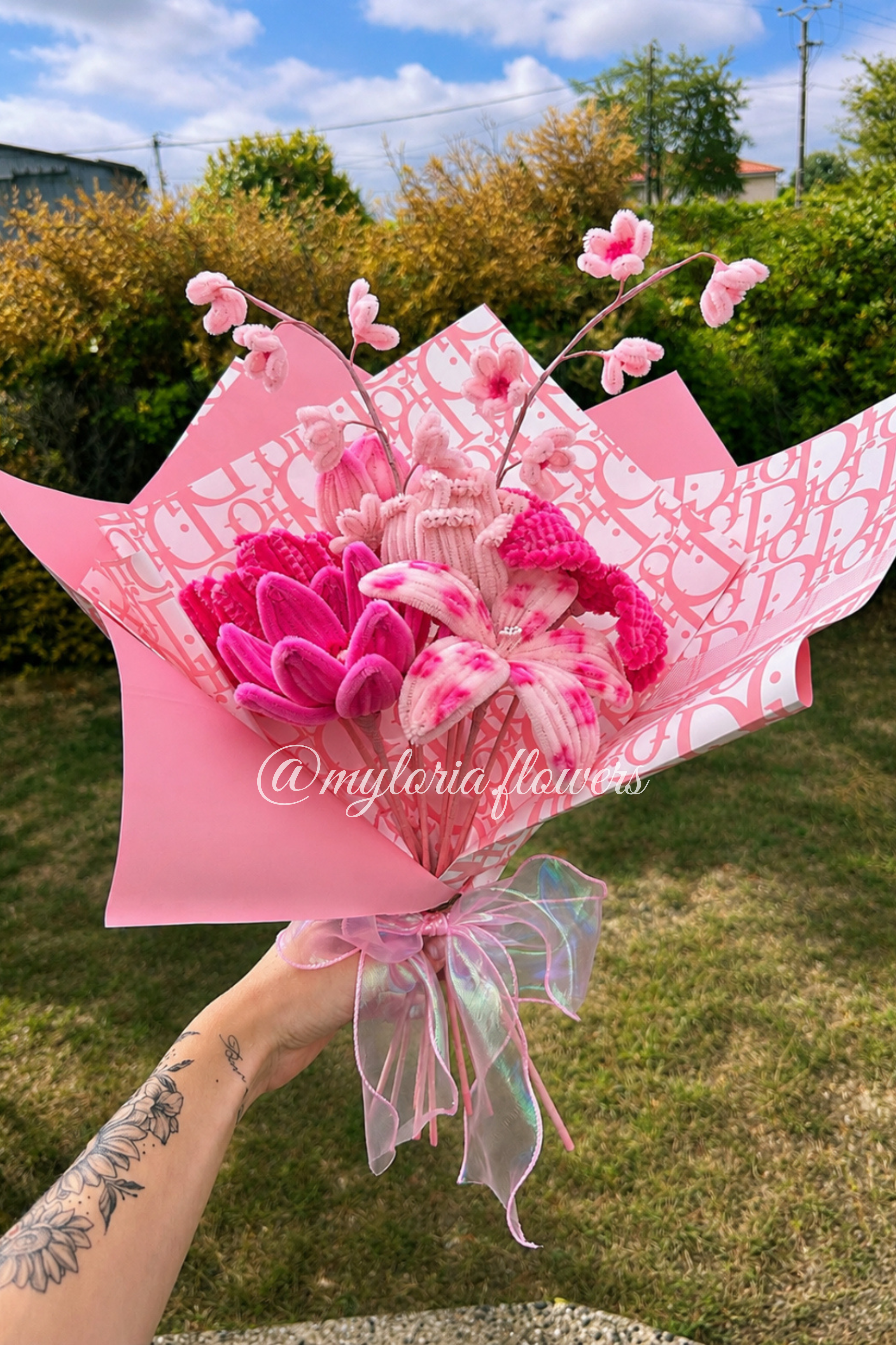 Bouquet Rose Poudré & Fuchsia 💗🌸