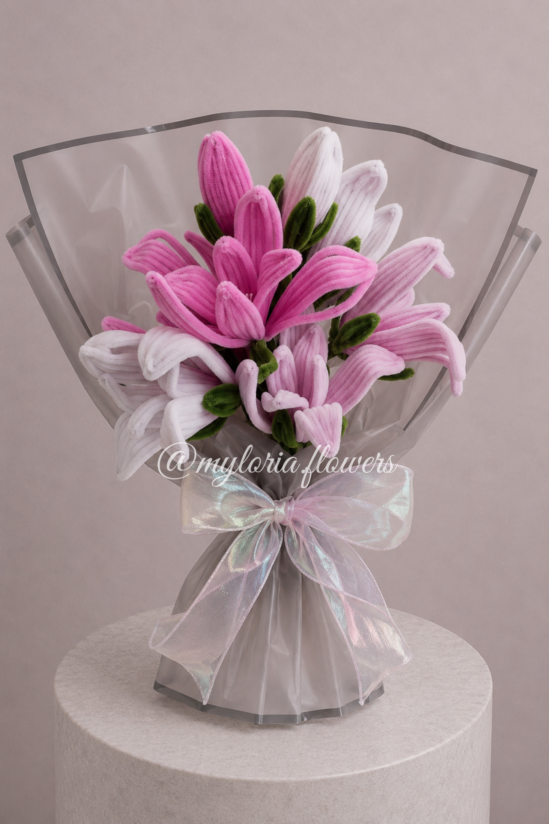Bouquet éternel de magnolias roses