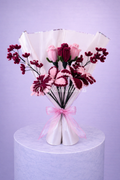 Bouquet éternel rose et bordeau