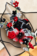 Bouquet Éternel Rouge, Noir & Gris