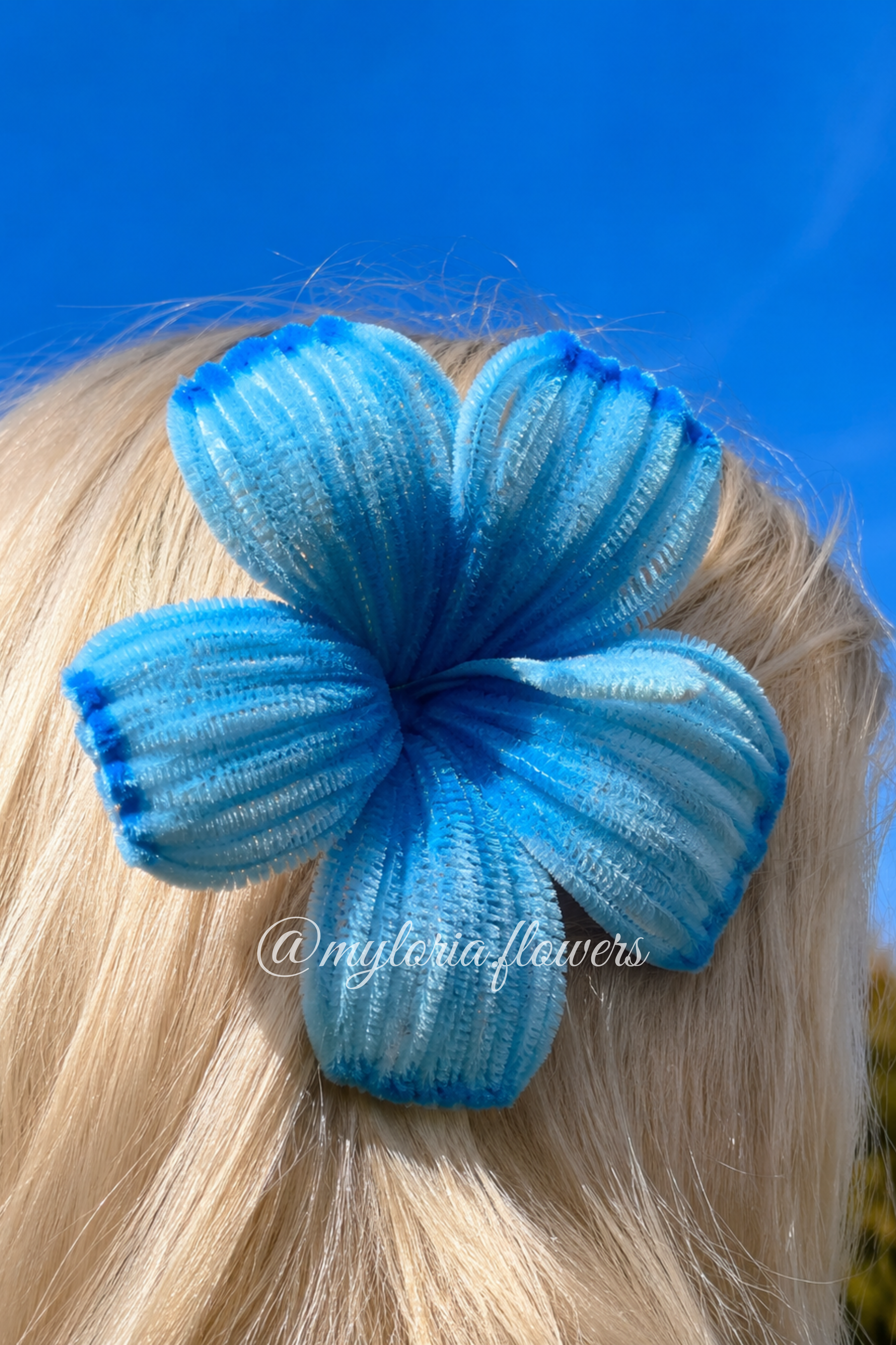 Barrette Hibiscus Bleu