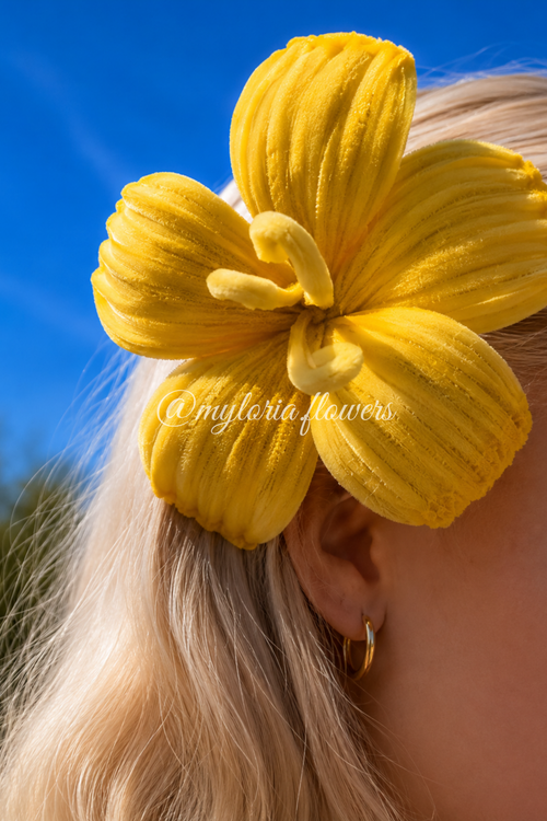 Barrette Hibiscus jaune