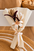 Bouquet de fleurs éternelles beige