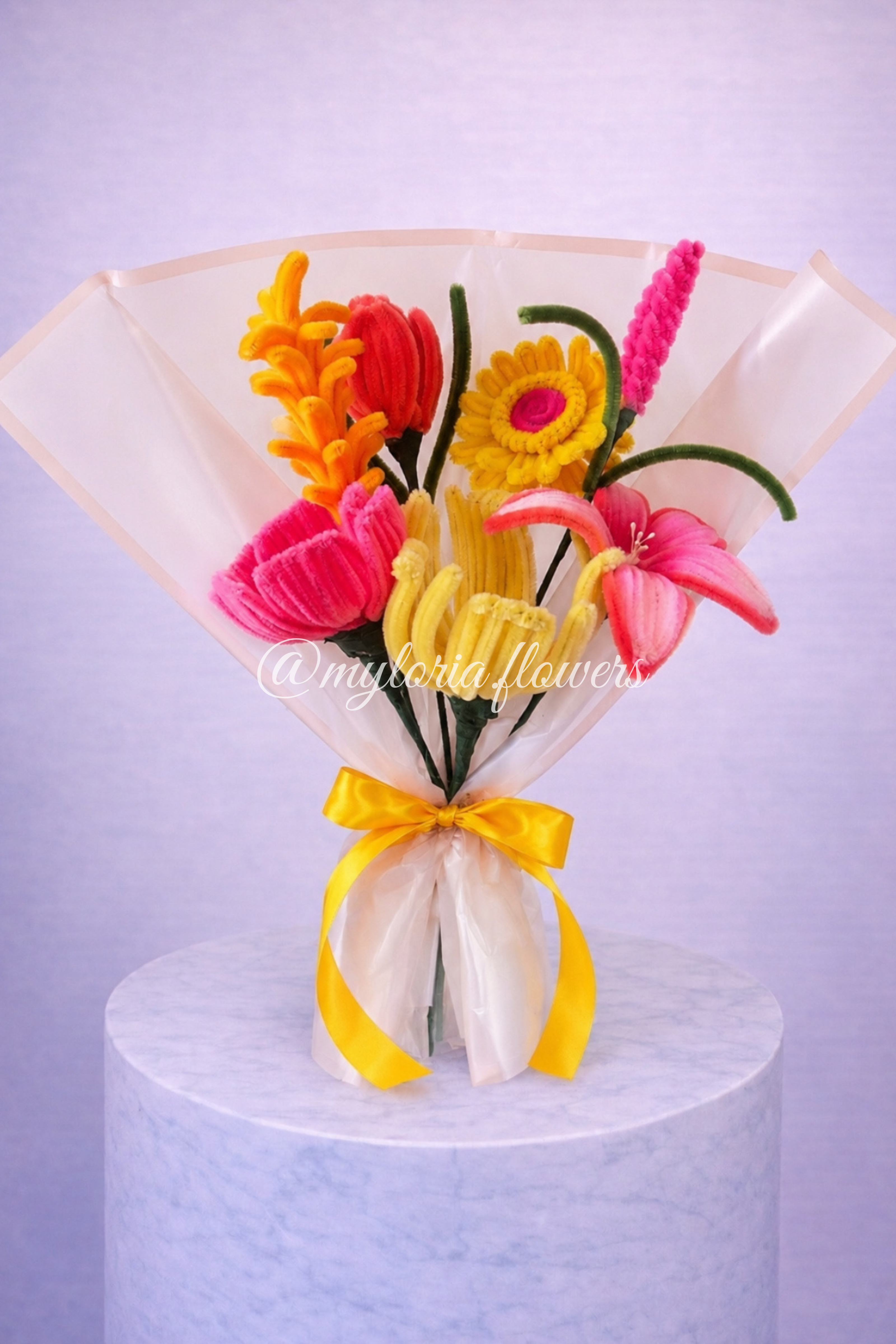 Bouquet éternel Anaé Jaune, Rose et Orange