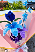 Bouquet éternel bleu et violet