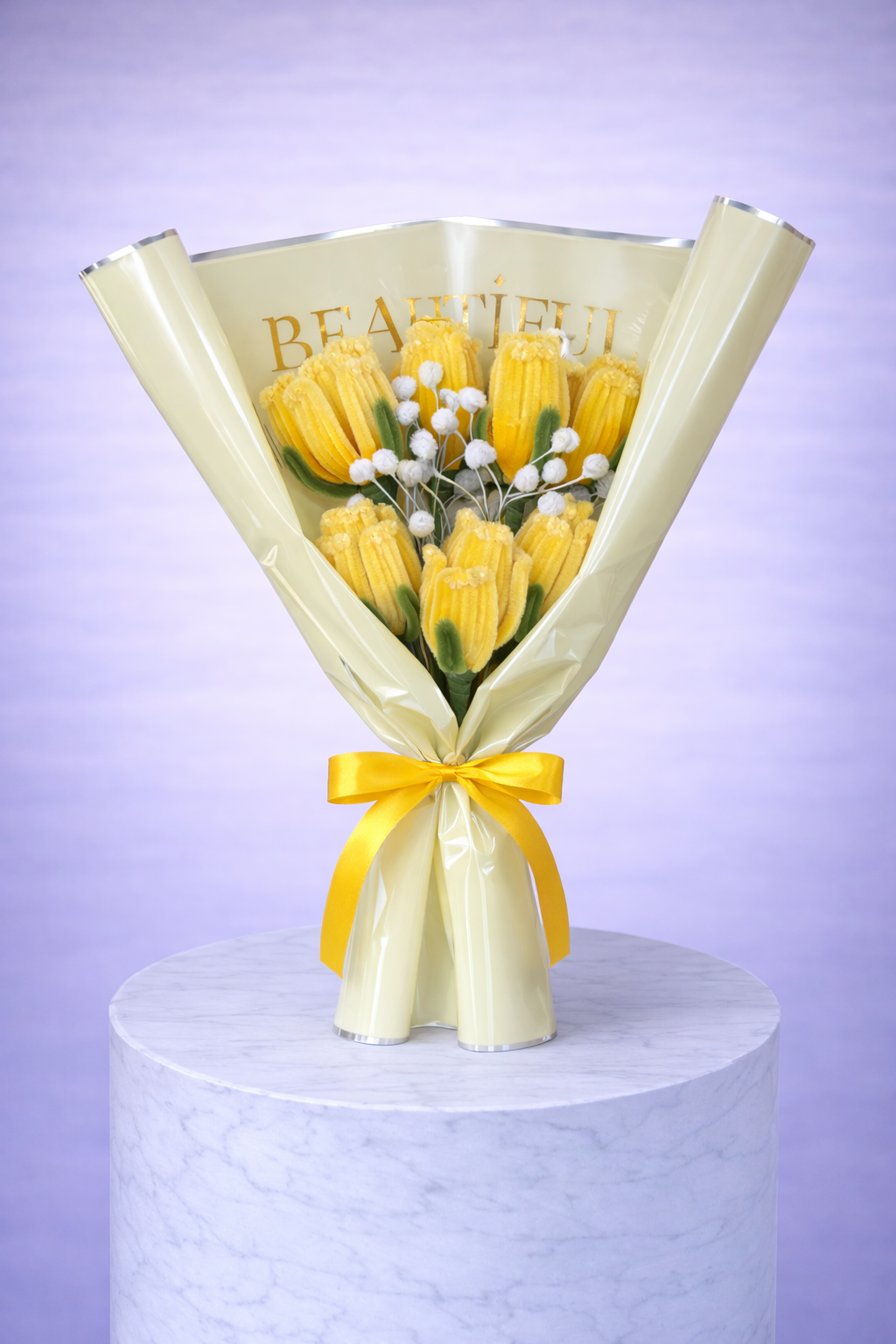 Bouquet éternel de 7 roses Jaune