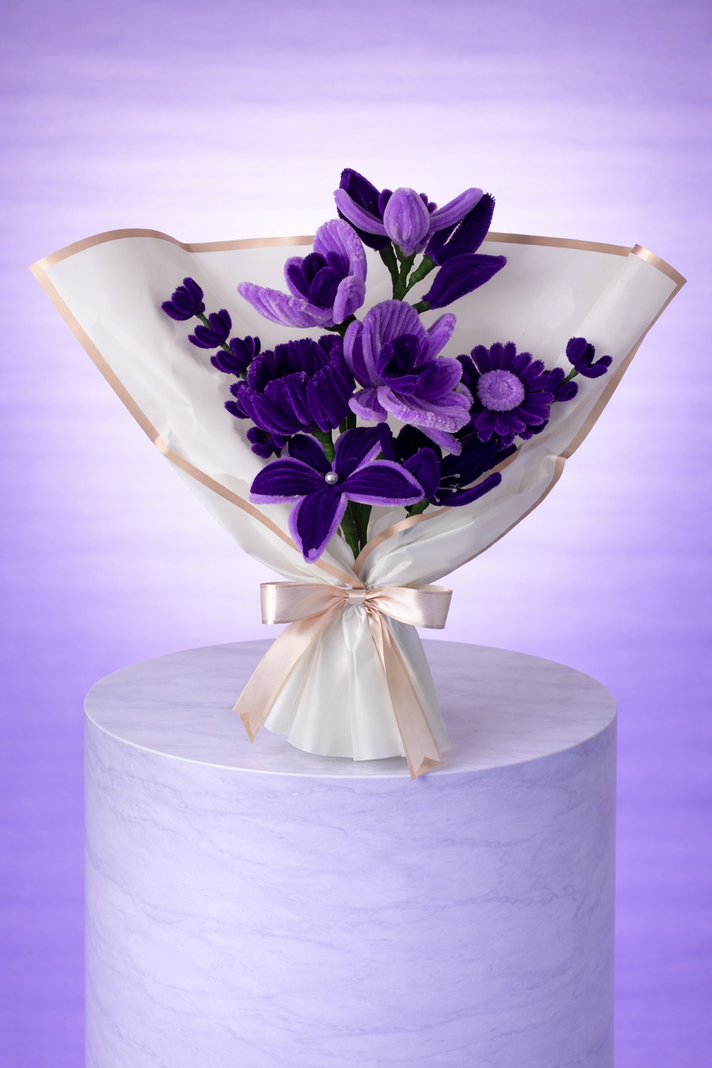 Bouquet éternel Orchidée avec ses fleurs violettes