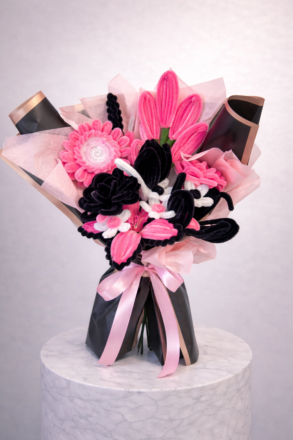 Bouquet éternel Lana Rose et Noir